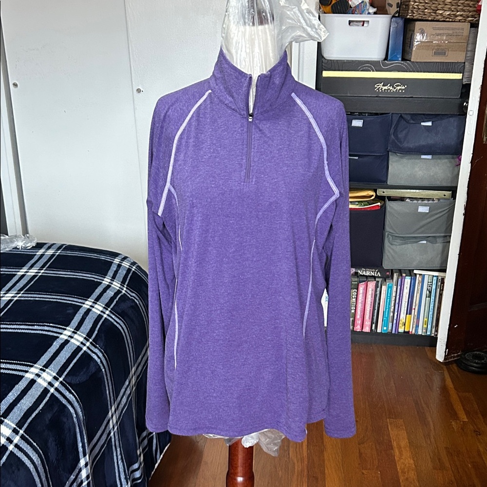 Orvis Purple Quarter-Zip Athletic Pullover size medium